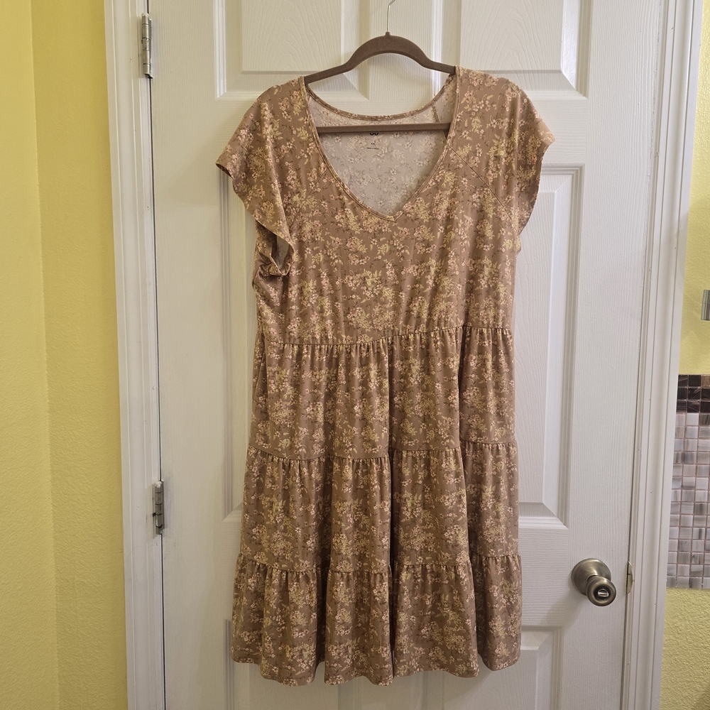 SO Tan Floral Mini Dress